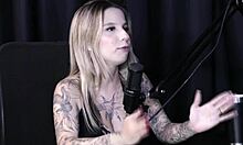 naughty interview with tattooed latina milf melina khalifa in sheer red lingerie casting