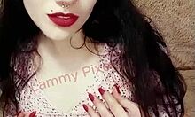 oh god horny brunette lammy pixel fingers pussy so bad need cum nowww