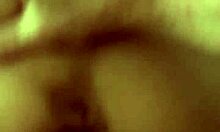 Curly brunette flexes deepthroats big cock cums on natural tits ass