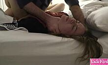 Submissive slut endures rough doggystyle pounding and harsh face slaps from dom