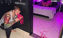 Strawberry Carolondon Colombian Coed Real Sex in Pink Room with Brian Evansx