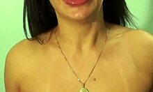 Curvy latina Eduarda Grazel gets erotic massage facial backstage with long hair tease