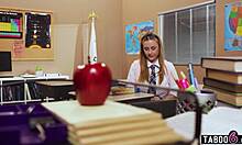 Blonde Teen Licks Milf Teacher's Pussy in Classroom Heat