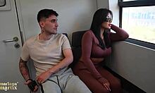 My god this big-ass colombian mariana martix fucks stranger papi rodriguez on train hard