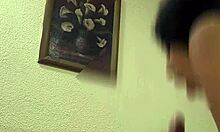 This skinny latina teen with big natural tits gives sloppy pov blowjob then rides cowgirl in lingerie.