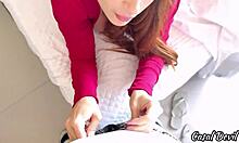 redhead babe pays off hotel fine with her sloppy wet blowjob skills