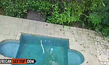 Bubble butt ebony bffs share rough white cock deepthroat doggy interracial threesome