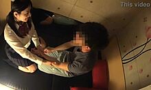 What secrets hide behind japanese busty schoolgirl's underwear during her intriguing massage session?