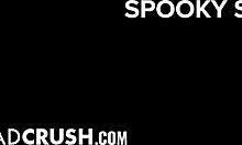 Mochi Mona teases in thong rides cowgirl swallows cum on Halloween by dadcrush 🔥👻💦
