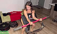 will sexy petite latina amira mae puke gagging on trainer's cock from sloppy deepthroat rimjob domination for cash?