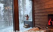 a cute french girl fingers and dildos her wet pussy in every room of the chalet
