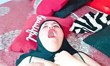 Muslim hijab slut moans loud getting fucked creampied and facial cum covered
