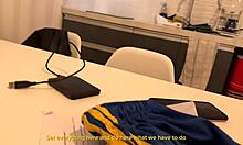 almendra gala endures hardcore missionary pounding and sloppy blowjob cum in petite office bodybuilder babe