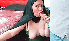 Muslim hijab slut moans loud getting fucked creampied and facial cum covered