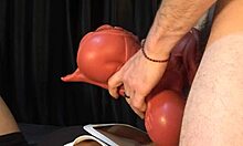 sucking his balls while he fucks my petite throat mrlsexdoll 😩🍆💦