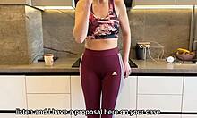 my stepmom's hot friend took my virginity in this wild russian creampie session