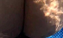 poolside big ass stranger bent over for rough pussy pounding