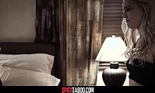 Peeping tom catches blonde teen bent over for deepthroat doggystyle pounding