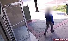 hey latina shoplifter, caught masturbating so why not take that monster cock now?