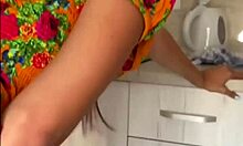 rough creampie in kitchen... submissive teen yoya grey bent over her dress hiked