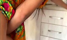 rough creampie in kitchen... submissive teen yoya grey bent over her dress hiked