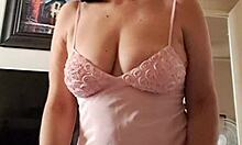 so this bbw milf in lingerie gives pov sex hard homemade with her curvy latina body cucumber play