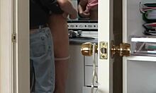Blonde milf wife pisses, bathes, flashes hairy big pussy in erotic bathroom voyeur moments