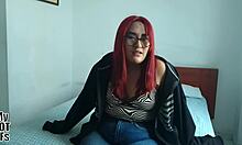 my first time with beautiful redhead babysitter's chubby tits