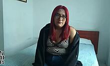 my first time with beautiful redhead babysitter's chubby tits