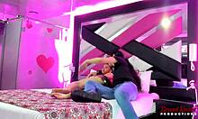 Angry roommate teen cums hard from fingering her tight wet pussy till she forgets