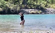 lost in woods, sexy argentinian latina with big ass milks my cock dry outdoors