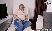 German Married Granny Cheats with Strangers While Hubby Watches