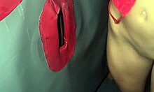 corno shares wife at swingers gloryhole for cumshot humiliation