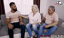 German Married Granny Cheats with Strangers While Hubby Watches