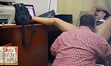 boss dominates secretary with rough pussy pounding and mouth cumshot in steamy office clips