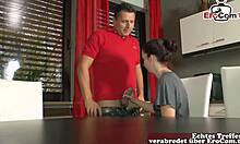 German stepdad pays horny college teen for kitchen taboo fuck?