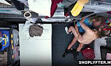 winter flynn bends over desk gagging on cock while fingered deep