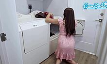 doing laundry with stepsis turns into wild fuck she squirts 😍💦