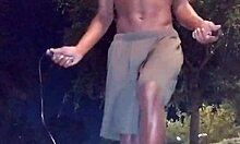 Skinny Brunette Teacher Works Out Her Sexy Body Before Daddy Takes Her Dorm Room Hard