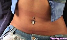 cute ladyboy in lingerie spoons deep for assfucking by big cock lover