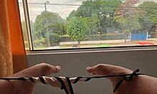 uff this juicy pussy masturbation while everyone walks by... comment what you'd do from below