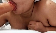 Chubby Filipina's Daring Dildo Dare on Her Big Busty Boobs