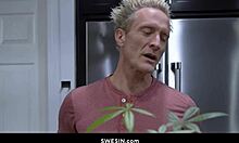 Callie Black's Big Tits Babysitter Rides Clarke Kent Sideways to Cumshot Orgasm