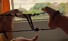 uff this juicy pussy masturbation while everyone walks by... comment what you'd do from below