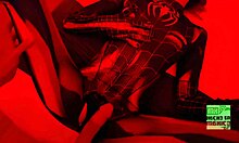 that cute petite mexican cosplay wife in black spider costume rides my monster cock like a pro gamer