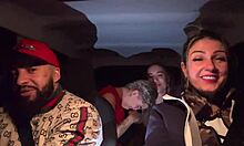 uber woman picks up lesbian couple at airport fucks them all in car licking wet pussies moaning wildly!!