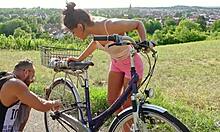 skinny german latina teen christy ley risks outdoor fuck with stranger for his help