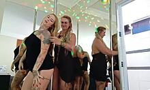 Aunt and Niece Blondes Shake Big Asses and Rub Tits in Steamy Lesbian Party!