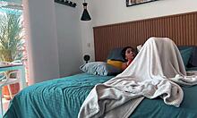 Two Latina Sluts Balcony Threesome With Horny American Gringo