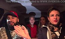 uber woman picks up lesbian couple at airport fucks them all in car licking wet pussies moaning wildly!!